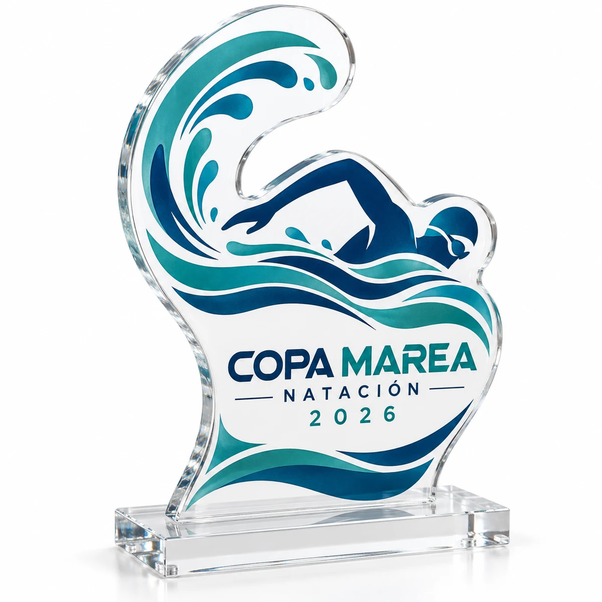 Natación · Olas y nadador