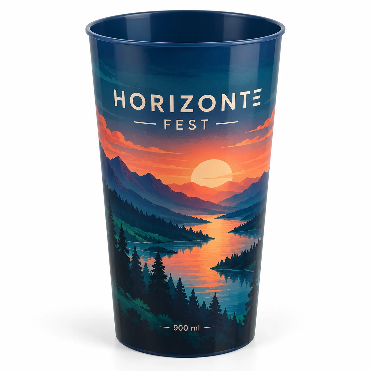 Ejemplo de vaso reutilizable de 900 ml personalizado